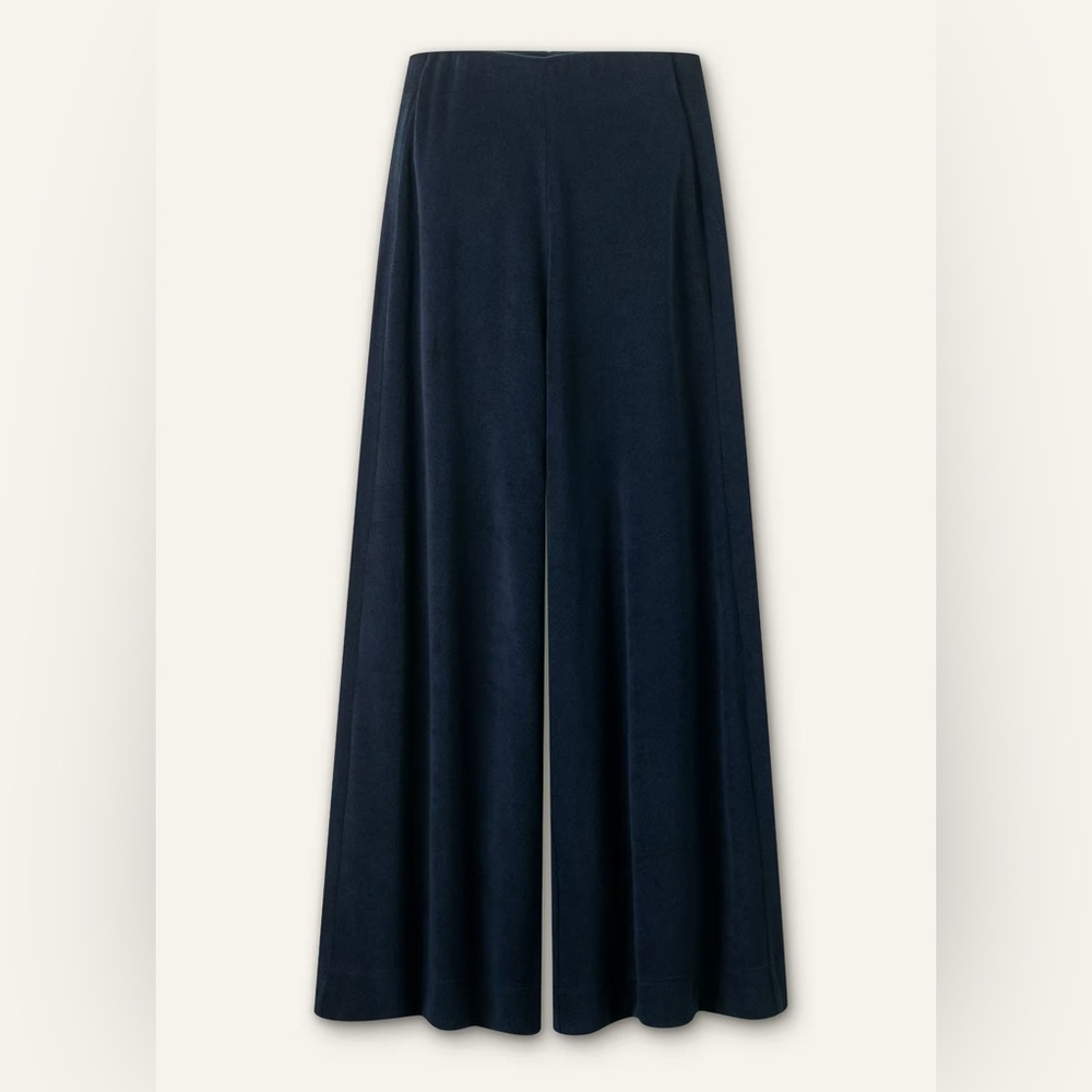 ME+EM NAVY Velvet Crop Top and Wide-Leg Pants Set - Picture 3 of 15
